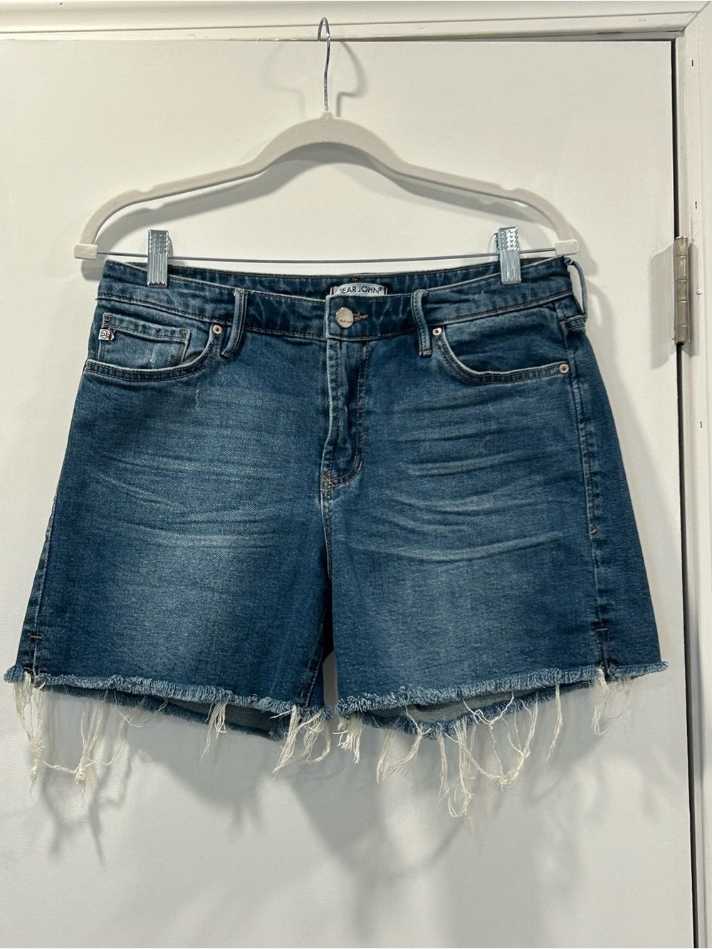 Dear John Seaforth Frayed Hem Denim Shorts Soft and Stretchy!